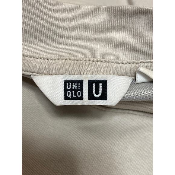 Uniqlo Airism Womens Beige Short Sleeve Crew Neck Basic Tee T-Shirt Top Size L - Picture 3 of 4